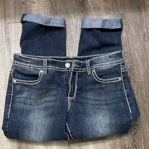 Nine West Dark Blue Boyfriend cropped Jean